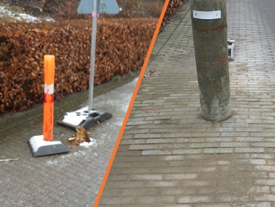 Reparation på fortovet i Lyngby